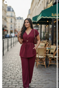 Ensemble bordeaux - look naturel candid