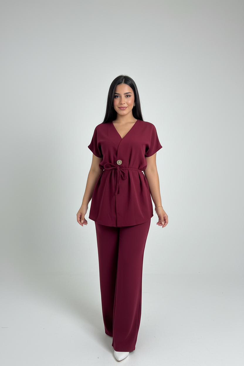 Ensemble bordeaux - photo produit studio