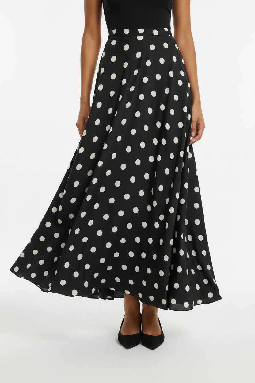 Jupe pois noire jet black - studio